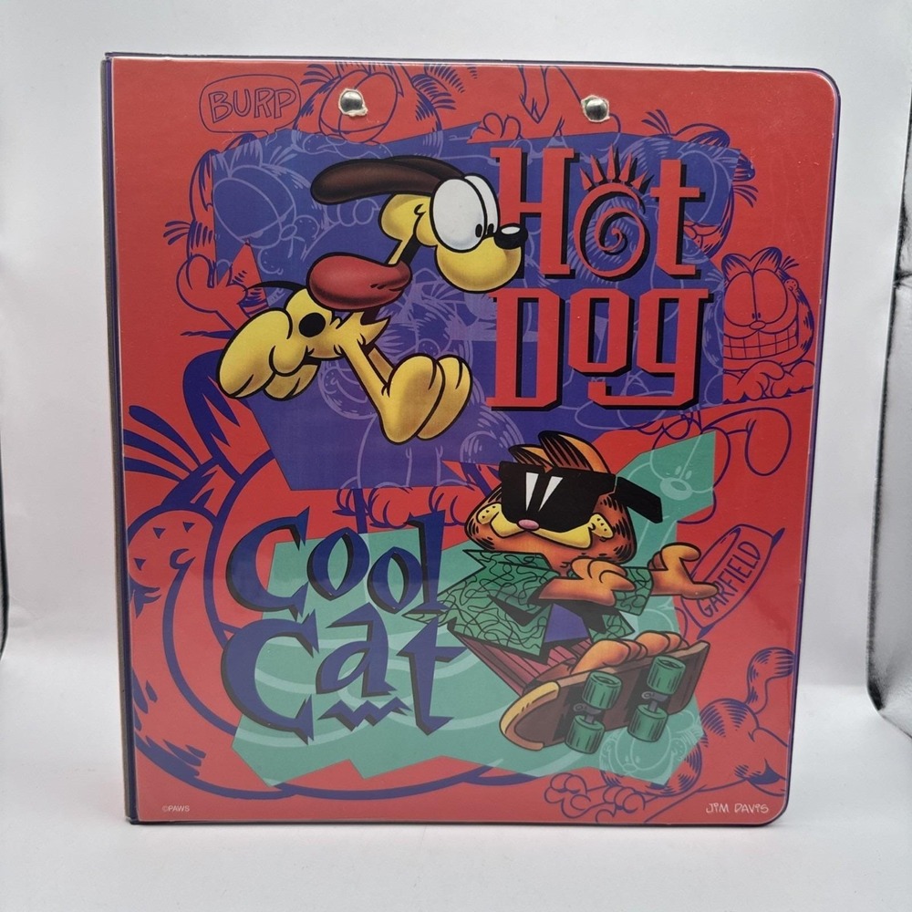 Vintage Garfield Mead 3-Ring Binder Planner Clipboard Metal Clip & Planner 1990s